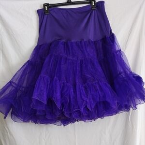 Elegant Purple Layered A-Line Skirt